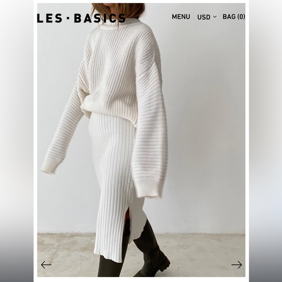 Les Basics Chunky Knit Fred Bone Sweater - Picture 5 of 9